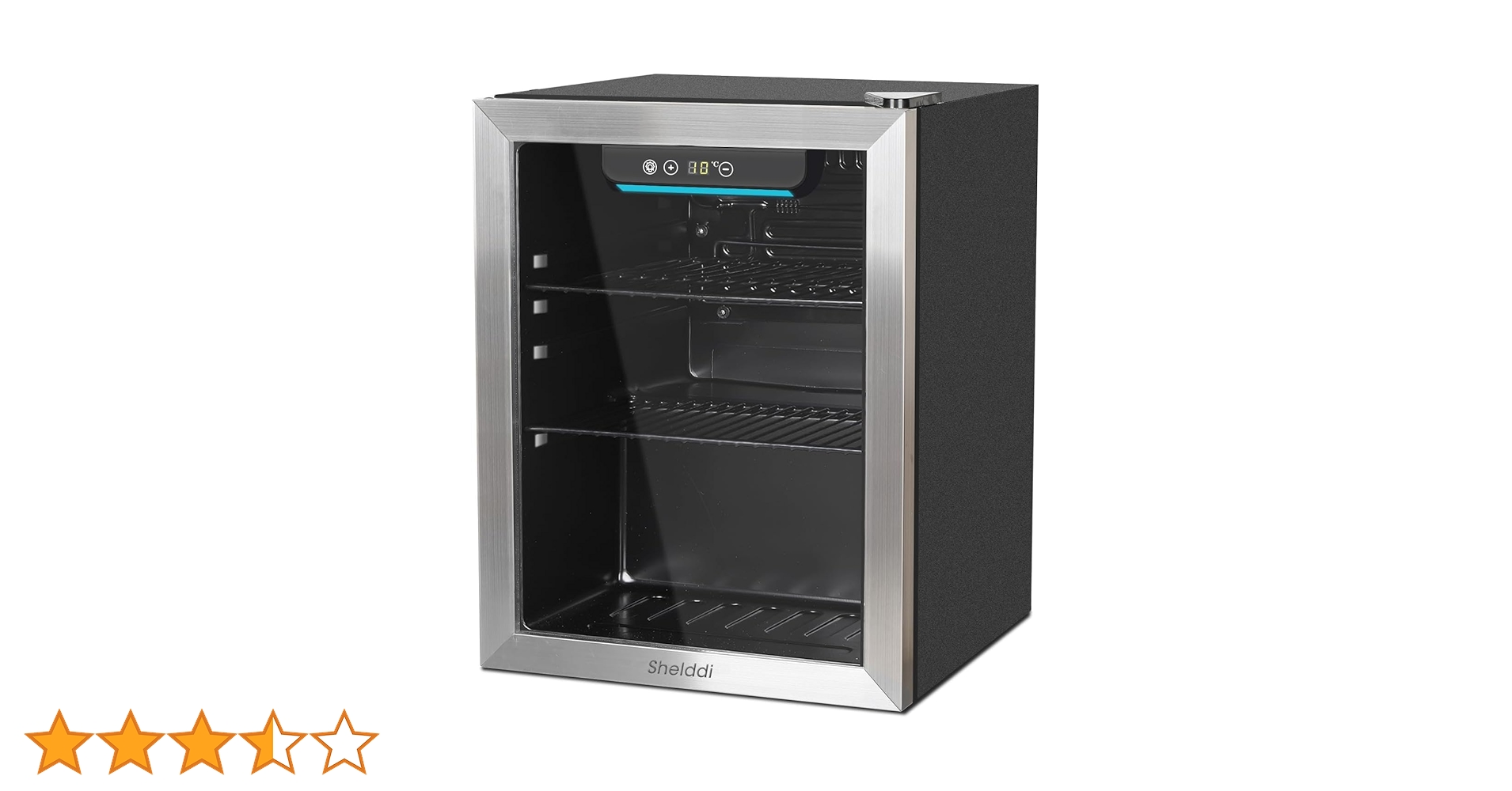 Shelddi 小型冷蔵庫 48L コンプレッサー式 透明ガラスドア お洒落 Amazon | Shelddi 冷蔵庫 48L 小型 コンプレッサー式 透明ガラスドア